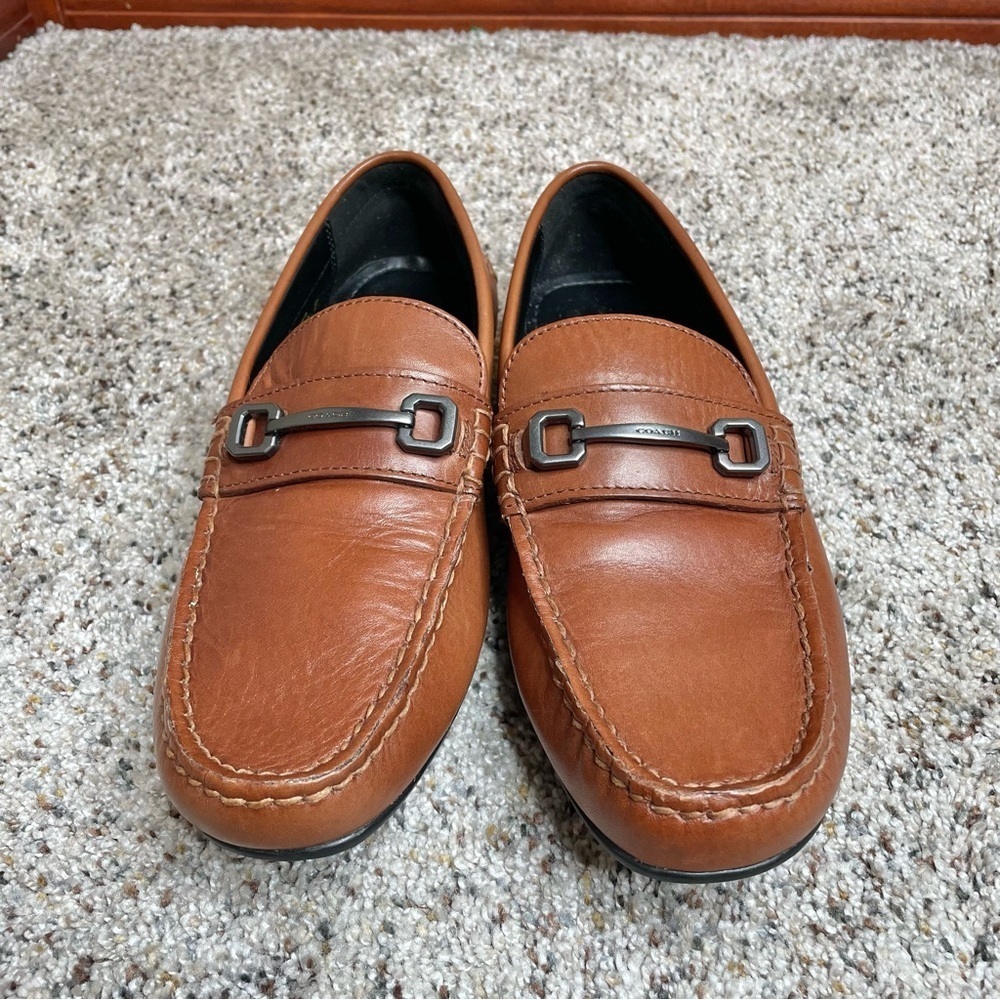 Coach Men’s Mott Varsity Drive Loafers Shoes Brown 7.5 FG1619 Designer Office - Picture 3 of 10